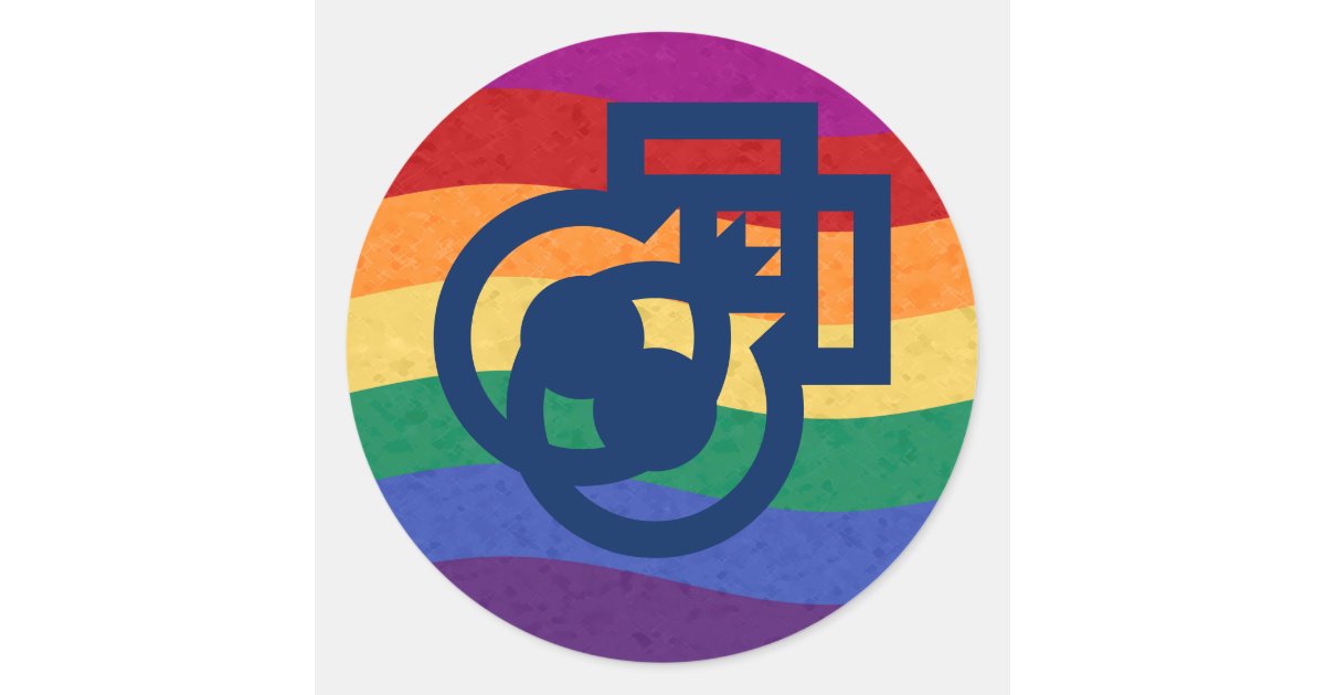 Gay Pride Male Gender Symbol Rainbow Classic Round Sticker