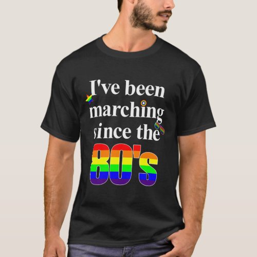 Gay Pride Marching LGBT Eighties T_Shirt
