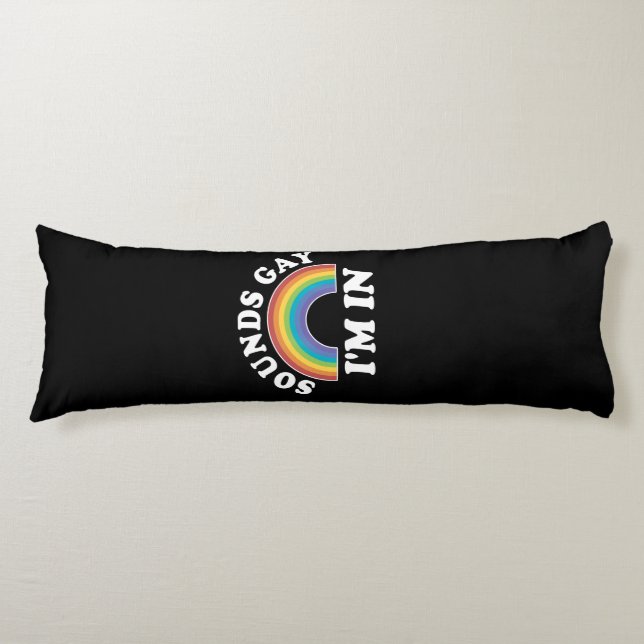 Gay Pride Men Women LGBT Rainbow Sounds Gay Body Pillow (Front)
