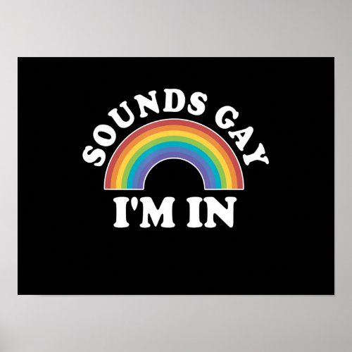 Gay Pride Men Women LGBT Rainbow Sounds Gay Poster