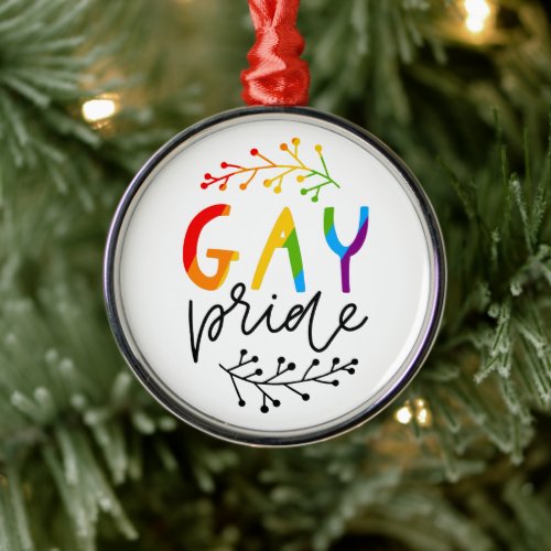 Gay Pride Metal Ornament