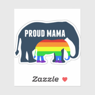 Gay Pride Mom Proud LGBT Mama Elephant Sticker