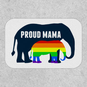 Gay Pride Mom Proud Mama Elephant Rainbow LGBTQ Patch