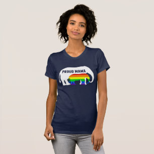 Gay Pride Mom Proud Mama Elephant Rainbow LGBTQ T-Shirt