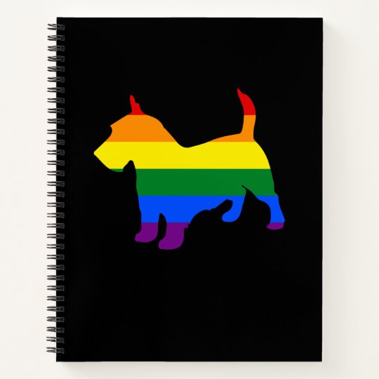 Gay Pride Mom Scottish Terrier Rainbow Pride Flag Notebook - 