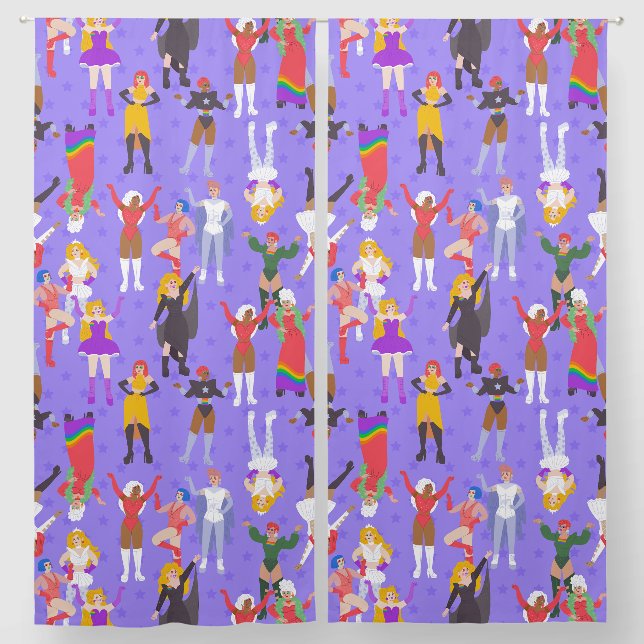 gay pride month drag queens lgbt transwomen blackout curtains (Pair)
