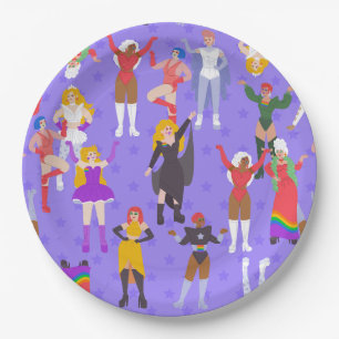 gay pride month drag queens lgbt transwomen paper plates