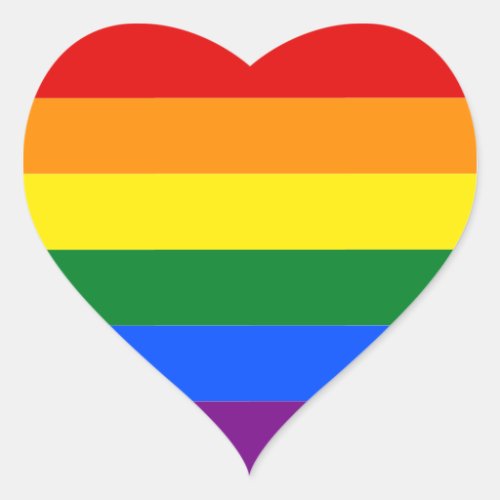 Gay pride month LGBT Rainbow Stripes Colorful Heart Sticker