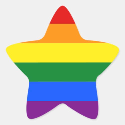 Gay pride month LGBT Rainbow Stripes Colorful Star Sticker