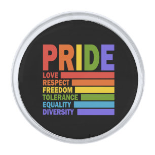 Gay Pride Month LGBT Silver Finish Lapel Pin