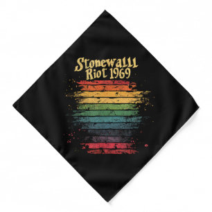 Gay Pride Month Rainbow Flag Stone wall Riot 1969  Bandana