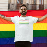 Gay Pride Month White LGBTQ Rainbow Mens T-Shirt<br><div class="desc">Celebrate Pride Month and show your support for the LGBTQ community with this simple and sleek modern rainbow colored "gay pride" shirt design with gray script text and vibrant rainbow stripes.</div>