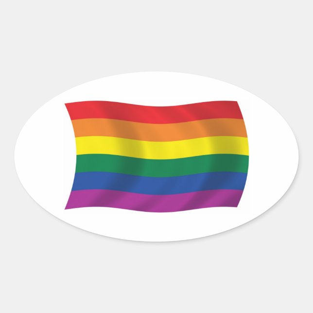 Gay Pride Movement Flag Oval Sticker (Front)