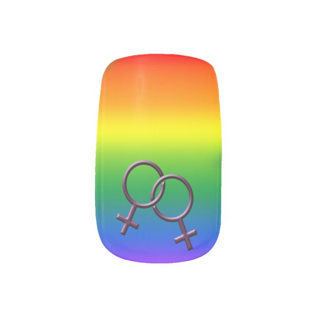 Gay Pride Nails Rainbow Love Fingernail Minx Nail Art (Left Thumb)