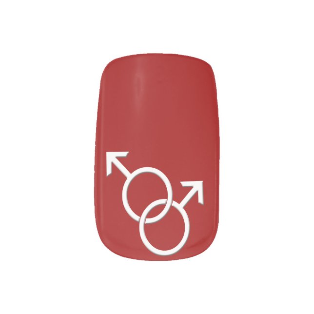Gay Pride Nails Same-Sex Love Fingernail Minx Nail Art (Left Thumb)