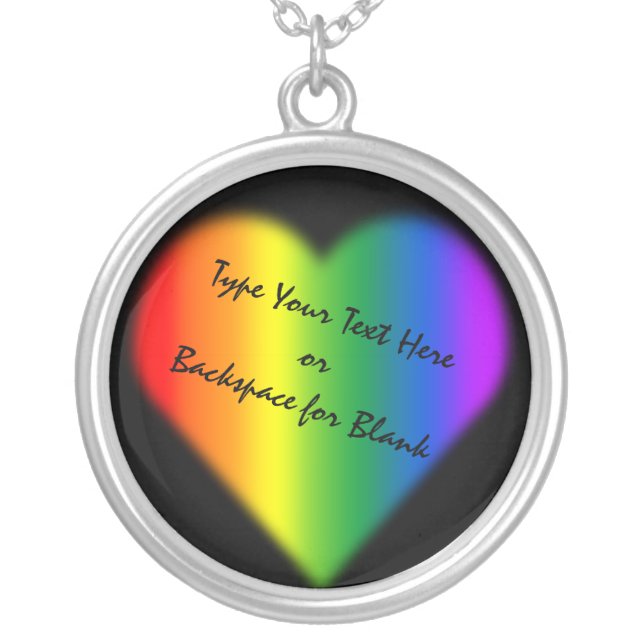 Gay Pride Necklace Personalized Rainbow Love Gift (Front)