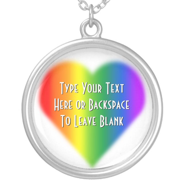 Gay Pride Necklace Personalized Rainbow Love Gifts (Front)