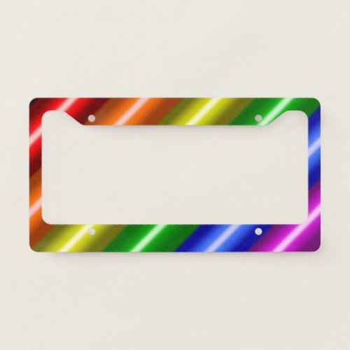 Gay Pride Neon Rainbow License Plate Frame