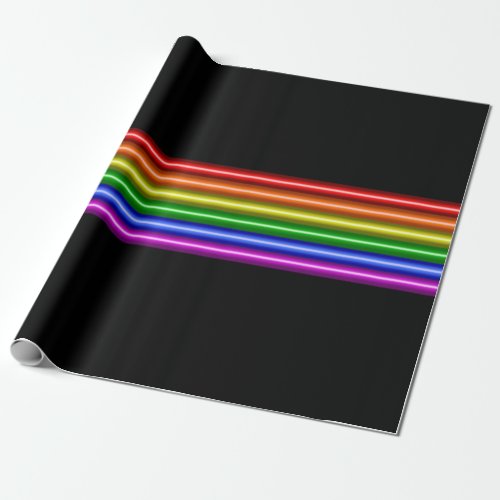 Gay Pride Neon Rainbow Wrapping Paper