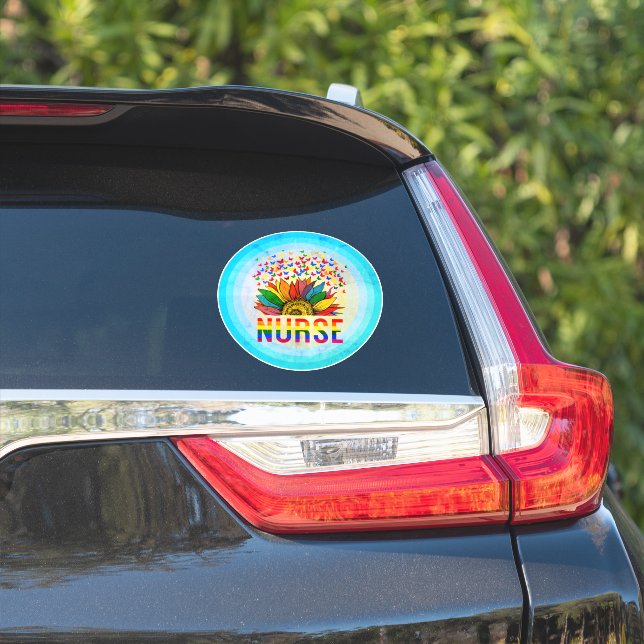 Gay Pride Nurse Sticker (Car Side)