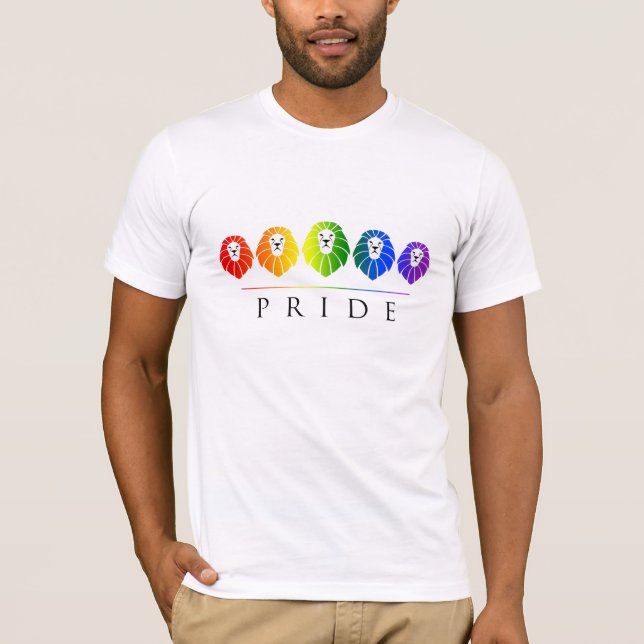 Gay Pride of Lions - LGBT Rainbow T-Shirt (Front)