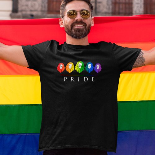 Gay Pride of Lions _ LGBT Rainbow T_Shirt