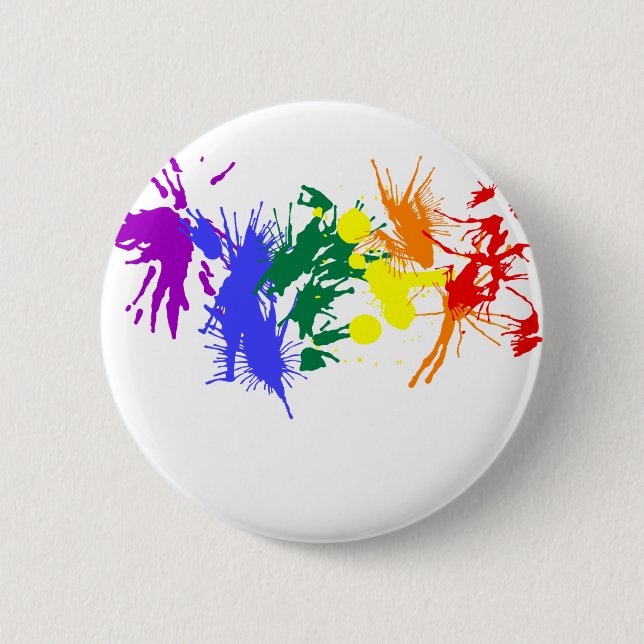 Gay Pride Paint Pinback Button (Front)