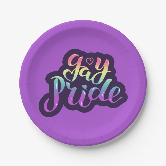 Gay Pride Paper Plates (Front)