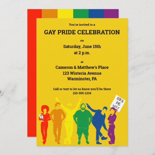 Gay Pride Parade Celebration Party Invitation