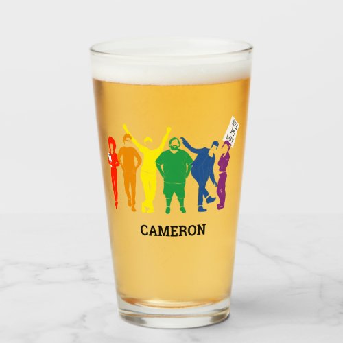Gay Pride Parade Illustration Personalized Glass