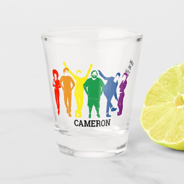 Gay Pride Parade Illustration Personalized Shot Glass (Front)