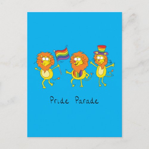 Gay Pride Parade LGBTQ Lions Big Cats Postcard