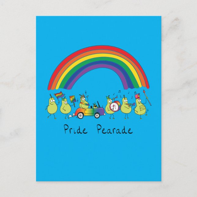 Gay Pride Parade LGBTQ Pears Postcard (Front)