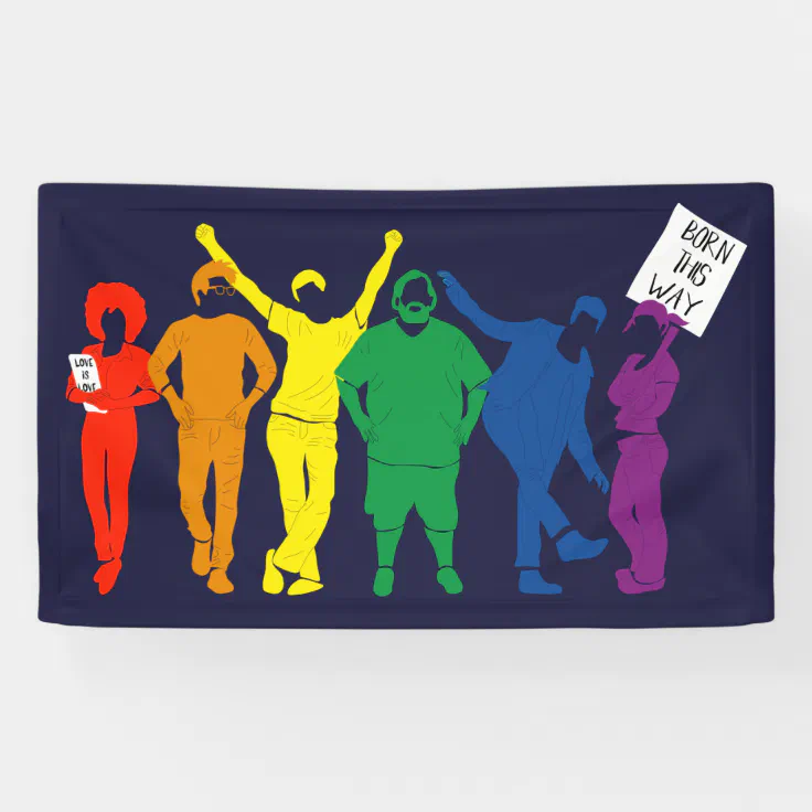 Gay Pride Parade People Illustration Banner Zazzle