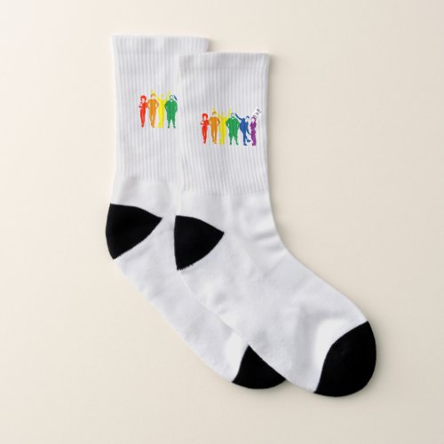 Gay Pride Parade Rainbow Colored People Socks