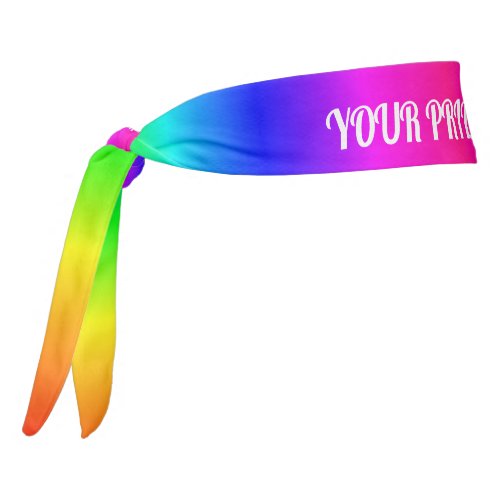 Gay pride parade rainbow colored tie headband