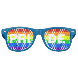 Gay Pride Parade Rainbow Striped Retro Sunglasses