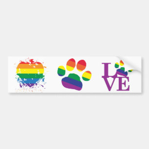 Gay-Pride-Paw-Print Bumper Sticker