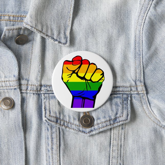 Gay Pride Pin - Pride Flag Button - Gay rights (In Situ)