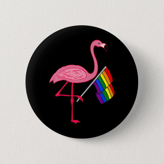 Gay Pride Pink Flamingo Lgbt Pride Month Gifts Button (Front)
