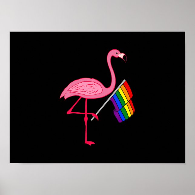 Gay Pride Pink Flamingo LGBT Pride Month Gifts Poster (Front)