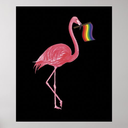 Gay Pride Pink Flamingo LGBT Pride Month Poster