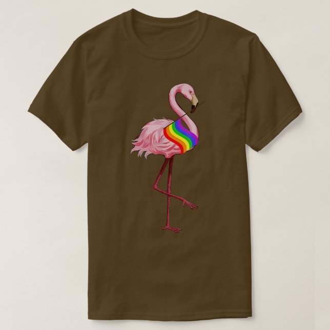 Gay Pride Pink Flamingo LGBT Pride Month  T-Shirt (Design Front)