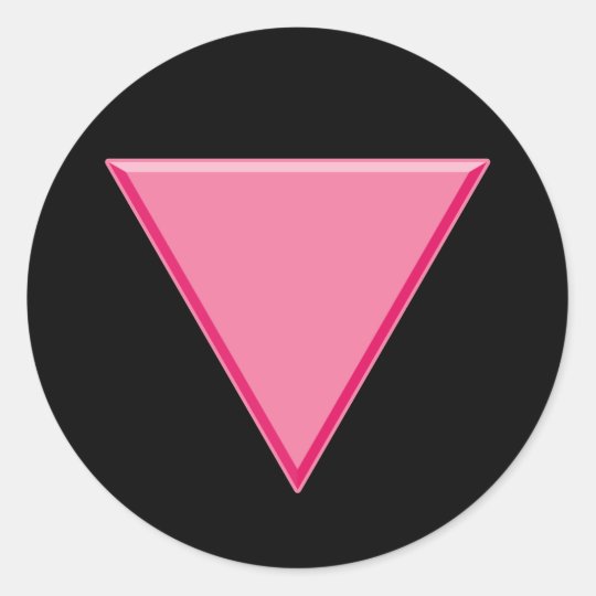 Gay Pride Pink Triangle Classic Round Sticker 1014