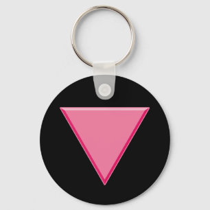 Gay Pride Pink Triangle Keychain