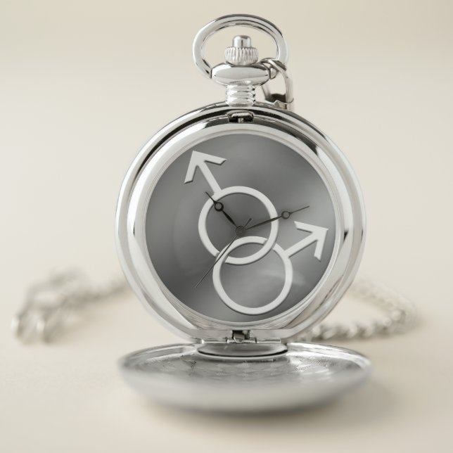 Gay Pride Pocket Watch Custom Man Love Watches (Inside)