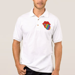 GearFrost Lgbt Pride Rainbow Rays Print Men's Polo Shirt