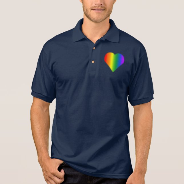 Gay Pride Polo Shirt Men's Same-Sex Love Shirts (Front)