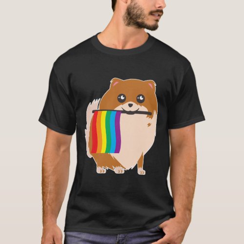 Gay Pride Pomeranian T_Shirt