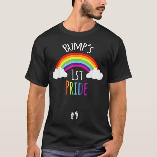 Gay Pride Pregnancy Reveal Bumps 1st Pride Pregnan T_Shirt